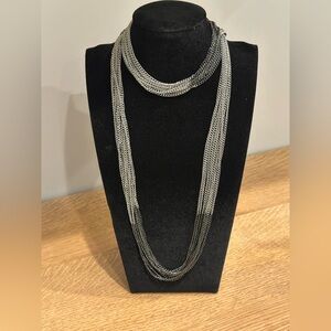 Multi-Strand Silver Chain Necklace - Women Jewelry
36”